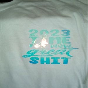 LG white T-shirt in iridescent writing! 💯 Cotton